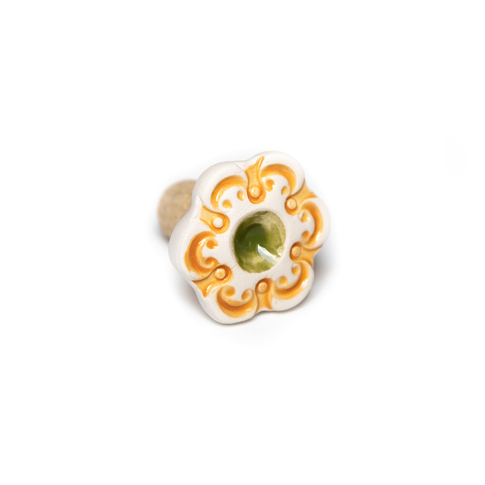 Weinverschluss Keramik Blume gelb